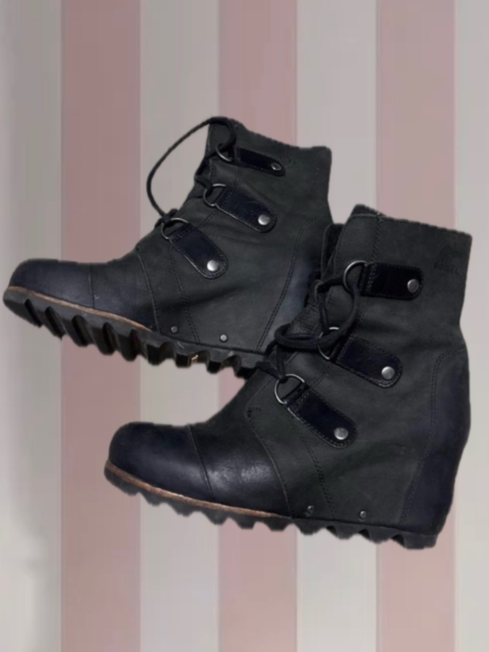 Black Sorel “Joan Of Arctic” Wedge Boots